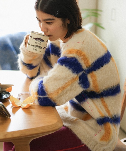 透明な空気のチェックニット（ニット/セーター）｜PAMM（パム）の