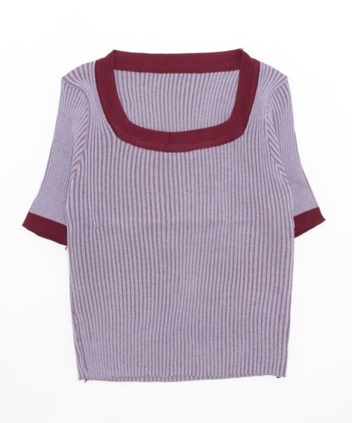 Burner(バーナー)の「【OKUOKU 0909】バイカラー ショート ニット oku-tops-618582103475-12 MC(ポロシャツ・レディース・D/A/B/C・FREE)」の2枚目の写真