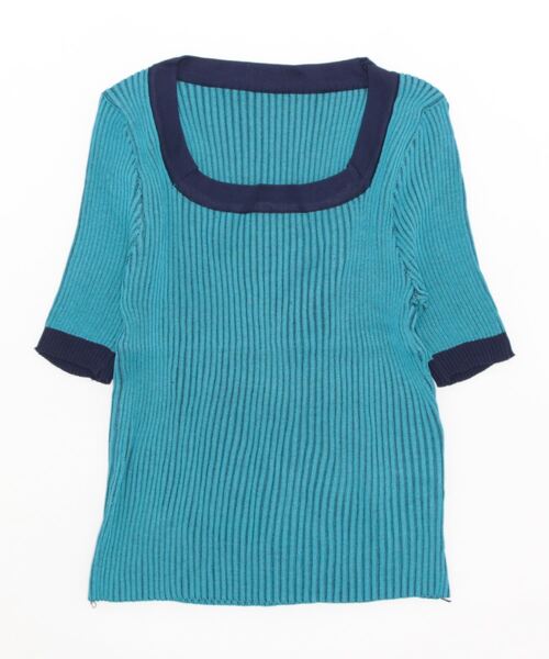 Burner(バーナー)の「【OKUOKU 0909】バイカラー ショート ニット oku-tops-618582103475-12 MC(ポロシャツ・レディース・D/A/B/C・FREE)」の6枚目の写真