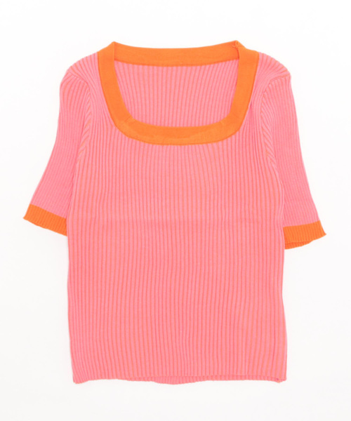 Burner(バーナー)の「【OKUOKU 0909】バイカラー ショート ニット oku-tops-618582103475-12 MC(ポロシャツ・レディース・D/A/B/C・FREE)」の7枚目の写真