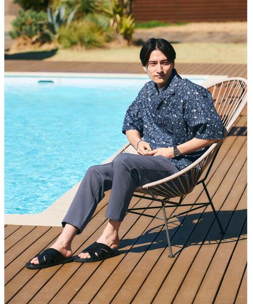 green label relaxing（グリーンレーベルリラクシング）の「ヘザーエステル 2プリーツ ユーティリティーパンツ テーパード 9分丈 -ストレッチ・防シワ-（その他パンツ・メンズ・グレー/ブラック/ネイビー・L/M/S/XL）」の4枚目の写真