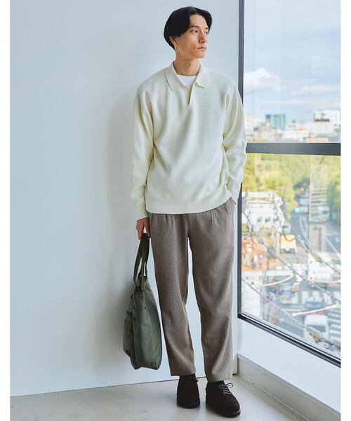 green label relaxing（グリーンレーベルリラクシング）の「ヘザーエステル 2プリーツ ユーティリティーパンツ テーパード 9分丈 -ストレッチ・防シワ-（その他パンツ・メンズ・グレー/ブラック/ネイビー・L/M/S/XL）」の8枚目の写真