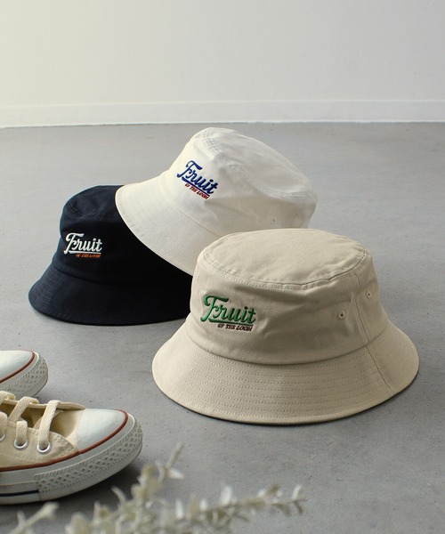 FRUIT OF THE LOOM（フルーツオブザルーム）の「【FRUIT OF THE LOOM】EMBROIDERY BUCKET HAT type C/バケットハット（ハット・メンズ・オフホワイト/ブラック/ベージュ・FREE）」の4枚目の写真