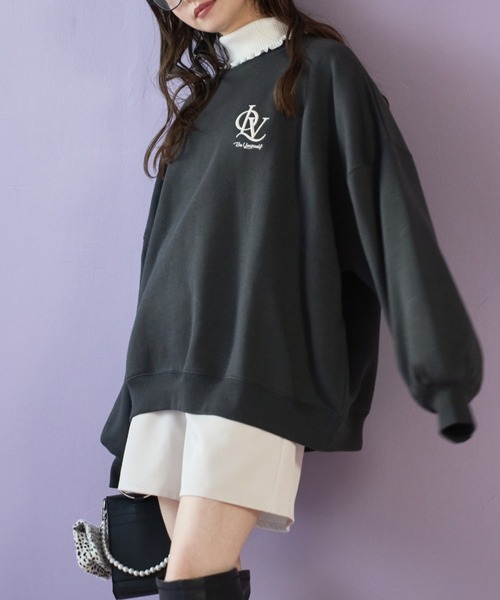 OLIVE des OLIVE（オリーブデオリーブ）の「裏起毛チュニックプルオーバー（スウェット・レディース・オフホワイト/スミクロ/トップグレー・FREE）」の3枚目の写真