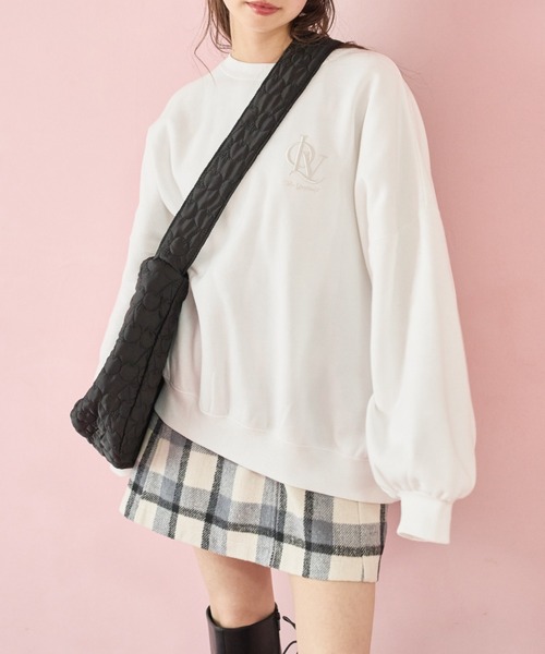 OLIVE des OLIVE（オリーブデオリーブ）の「裏起毛チュニックプルオーバー（スウェット・レディース・オフホワイト/スミクロ/トップグレー・FREE）」の20枚目の写真