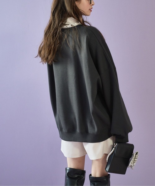 OLIVE des OLIVE（オリーブデオリーブ）の「裏起毛チュニックプルオーバー（スウェット・レディース・オフホワイト/スミクロ/トップグレー・FREE）」の17枚目の写真