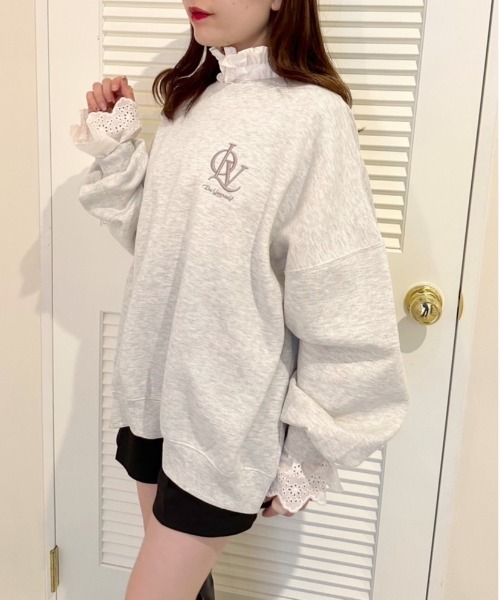 OLIVE des OLIVE（オリーブデオリーブ）の「裏起毛チュニックプルオーバー（スウェット・レディース・オフホワイト/スミクロ/トップグレー・FREE）」の13枚目の写真