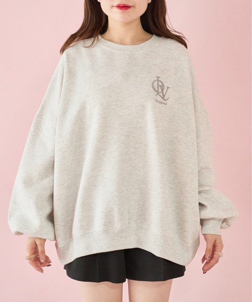 OLIVE des OLIVE（オリーブデオリーブ）の「裏起毛チュニックプルオーバー（スウェット・レディース・オフホワイト/スミクロ/トップグレー・FREE）」の18枚目の写真