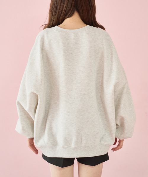OLIVE des OLIVE（オリーブデオリーブ）の「裏起毛チュニックプルオーバー（スウェット・レディース・オフホワイト/スミクロ/トップグレー・FREE）」の10枚目の写真