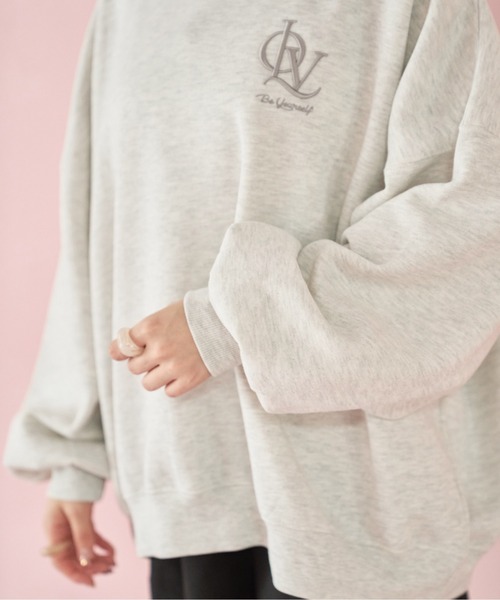 OLIVE des OLIVE（オリーブデオリーブ）の「裏起毛チュニックプルオーバー（スウェット・レディース・オフホワイト/スミクロ/トップグレー・FREE）」の14枚目の写真
