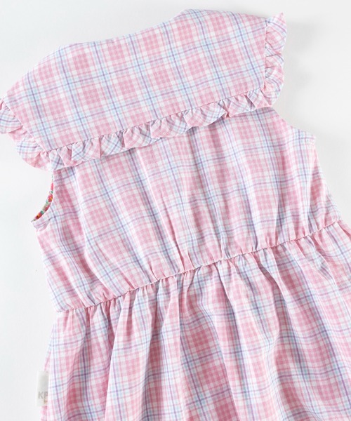 KP（ケーピー）の「先染めチェックの衿付きノースリーブワンピース(100～130cm)（ワンピース・キッズ・イエロー/ピンク・100cm/110cm/120cm/130cm）」の9枚目の写真