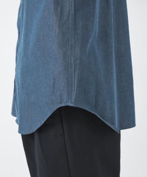 green label relaxing（グリーンレーベルリラクシング）の「コットン デニムライク リラックス ボタンダウン シャツ（ビジネスシャツ・メンズ・ネイビー・L/XL/M/S）」の8枚目の写真