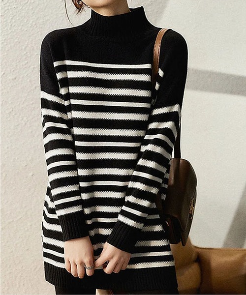 【新品タグ付き】FRAY I.D ニットトップス ボーダー FREEサイズ FREE STYLISTS ニット セーター ダメージボーダー柄ニット