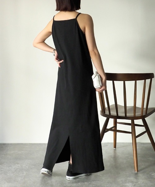 Riberry（リベリー）の「テレコリブ アメスリキャミワンピース（ワンピース・レディース・ブルー/ブラック/アイボリー/オートミール・FREE）」の19枚目の写真