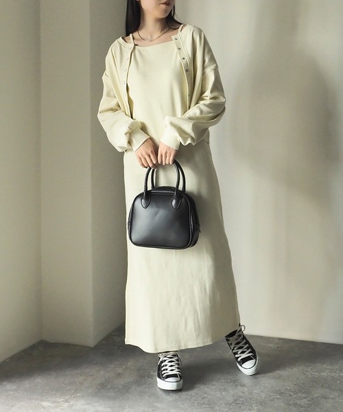 Riberry（リベリー）の「テレコリブ アメスリキャミワンピース（ワンピース・レディース・ブルー/ブラック/アイボリー/オートミール・FREE）」の21枚目の写真