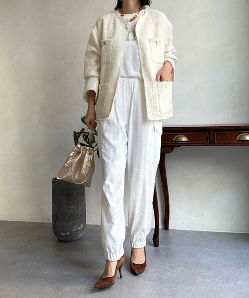 DouDou（ドゥドゥ）の「MAINE シアーロゴTEE（Tシャツ/カットソー・レディース・ベージュ/チャコールグレー/オフホワイト・FREE）」の17枚目の写真