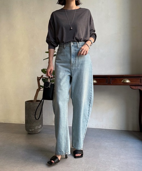 DouDou（ドゥドゥ）の「MAINE シアーロゴTEE（Tシャツ/カットソー・レディース・ベージュ/チャコールグレー/オフホワイト・FREE）」の15枚目の写真