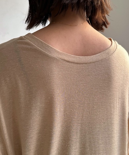 DouDou（ドゥドゥ）の「MAINE シアーロゴTEE（Tシャツ/カットソー・レディース・ベージュ/チャコールグレー/オフホワイト・FREE）」の16枚目の写真