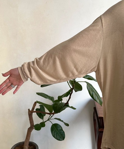 DouDou（ドゥドゥ）の「MAINE シアーロゴTEE（Tシャツ/カットソー・レディース・ベージュ/チャコールグレー/オフホワイト・FREE）」の21枚目の写真