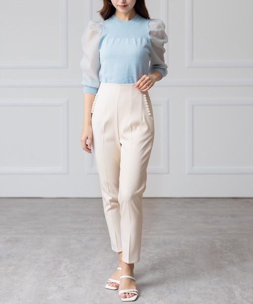 clear(クリア)の「パールポケットハイウエストテーパードパンツ(スラックス・レディース・ブラック/アイボリー/グリーン系その他/ブルーグレー/ピンク・S/M)」の15枚目の写真