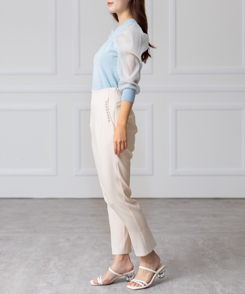 clear(クリア)の「パールポケットハイウエストテーパードパンツ(スラックス・レディース・ブラック/アイボリー/グリーン系その他/ブルーグレー/ピンク・S/M)」の16枚目の写真