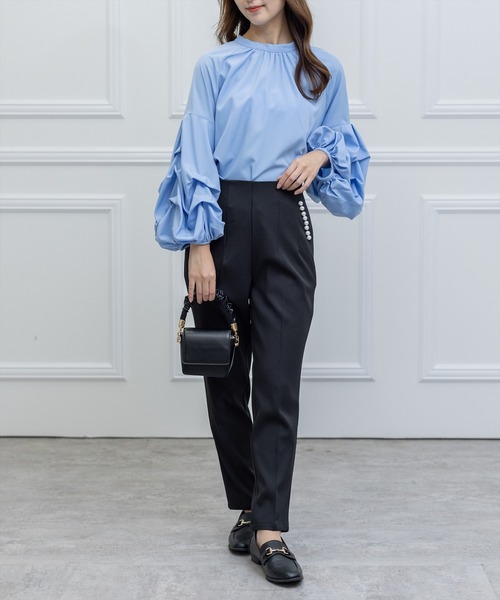 clear(クリア)の「パールポケットハイウエストテーパードパンツ(スラックス・レディース・ブラック/アイボリー/グリーン系その他/ブルーグレー/ピンク・S/M)」の18枚目の写真