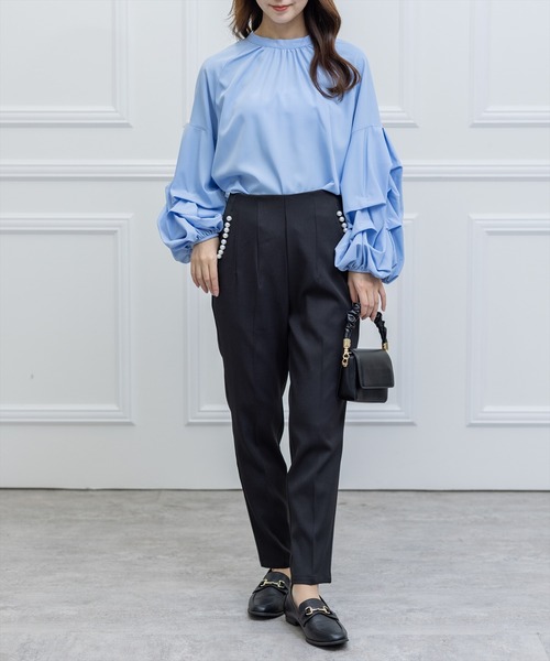 clear(クリア)の「パールポケットハイウエストテーパードパンツ(スラックス・レディース・ブラック/アイボリー/グリーン系その他/ブルーグレー/ピンク・S/M)」の19枚目の写真