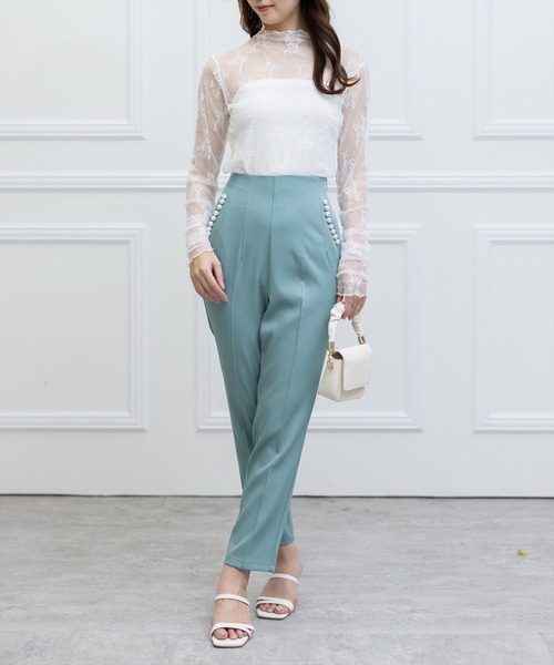 clear(クリア)の「パールポケットハイウエストテーパードパンツ(スラックス・レディース・ブラック/アイボリー/グリーン系その他/ブルーグレー/ピンク・S/M)」の20枚目の写真