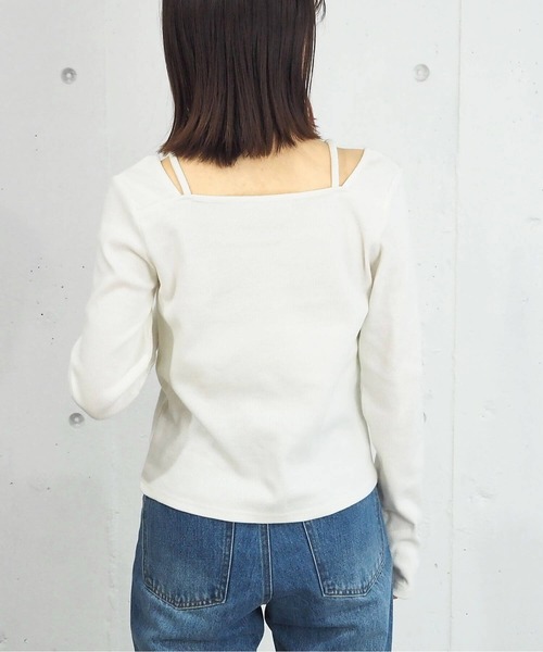 tiptop（ティップトップ）の「【2023AW新色登場】テレコホルタープルオーバー（Tシャツ/カットソー・レディース・グリーン/ブラック/オフホワイト/チャコールグレー/A・FREE）」の10枚目の写真