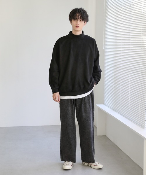 ドルマンスリーブポンチモックネックプルオーバー（Tシャツ/カットソー