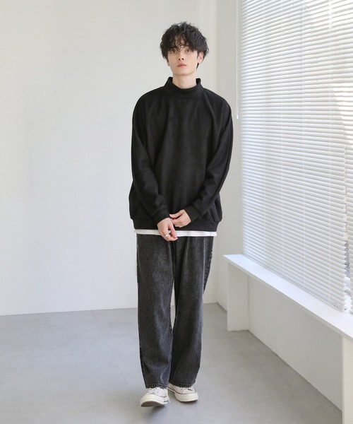 ドルマンスリーブポンチモックネックプルオーバー（Tシャツ/カットソー