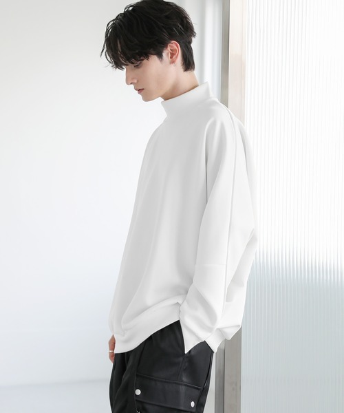 ドルマンスリーブポンチモックネックプルオーバー（Tシャツ/カットソー