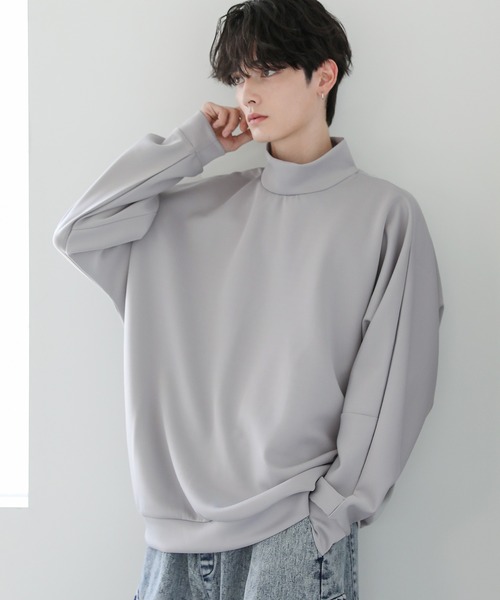 ASTRONOMY（アストロノミー）の「ドルマンスリーブポンチモックネックプルオーバー（Tシャツ/カットソー・メンズ・グリーン/ブラック/グレー/チャコール/ワイン/ホワイト/ブラウン系/グレー系/グレー系1/ブラック系/ホワイト系/グレイッシュブルー/グレイッシュベージュ/ネイビー/オフホワイト・M/S/XL/L）」の21枚目の写真