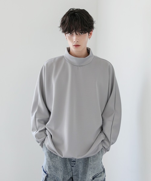 ASTRONOMY（アストロノミー）の「ドルマンスリーブポンチモックネックプルオーバー（Tシャツ/カットソー・メンズ・グリーン/ブラック/グレー/チャコール/ワイン/ホワイト/ブラウン系/グレー系/グレー系1/ブラック系/ホワイト系/グレイッシュブルー/グレイッシュベージュ/ネイビー/オフホワイト・M/S/XL/L）」の22枚目の写真