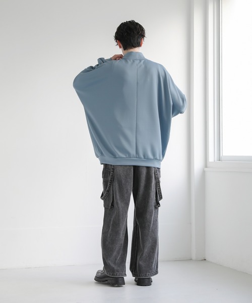 ドルマンスリーブポンチモックネックプルオーバー（Tシャツ/カットソー