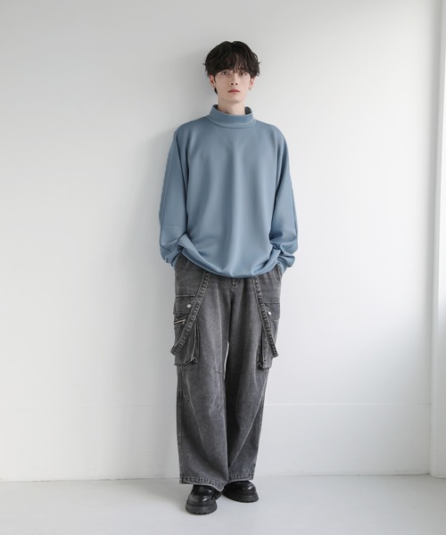 ドルマンスリーブポンチモックネックプルオーバー（Tシャツ/カットソー