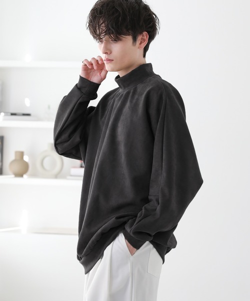 ドルマンスリーブポンチモックネックプルオーバー（Tシャツ/カットソー