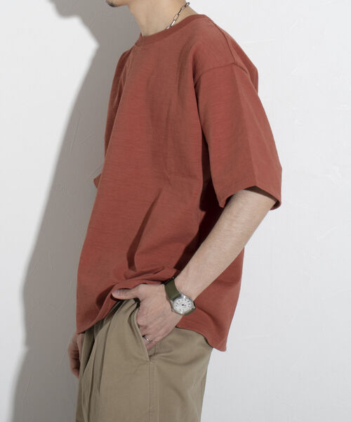 GLOSTER(グロスター)の「【GLOSTER/グロスター】ヘビーウェイトスラブTシャツ ビッグシルエット/マックスウェイト(Tシャツ/カットソー・メンズ・ブラック/ホワイト/オレンジ・S/M/L)」の12枚目の写真