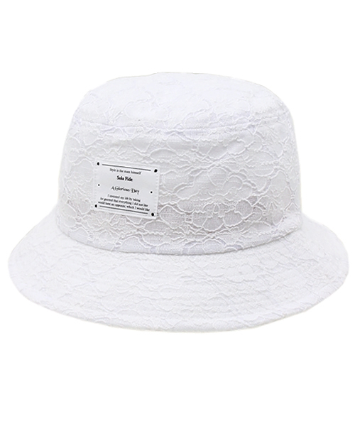 WEGO（ウィゴー）の「WEGO/レースバケットハット（ハット・レディース・ホワイト/ブラック・FREE）」の2枚目の写真