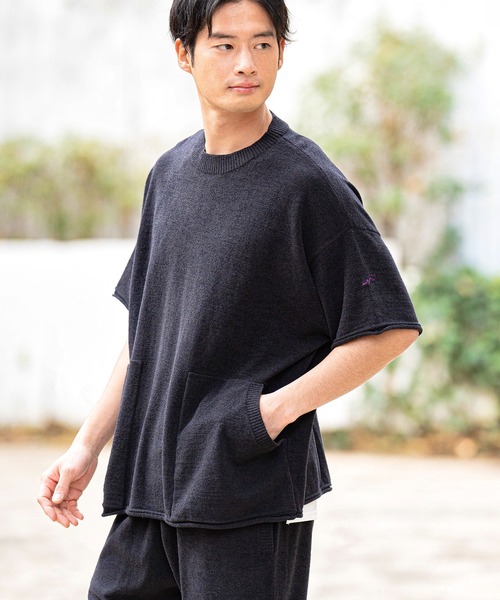 CALL&RESPONSE(コールアンドレスポンス)の「mt8236-TOGARU-半袖ルームウェアプルオーバー(Tシャツ/カットソー・メンズ・ブルー/ブラック・2/4)」の10枚目の写真