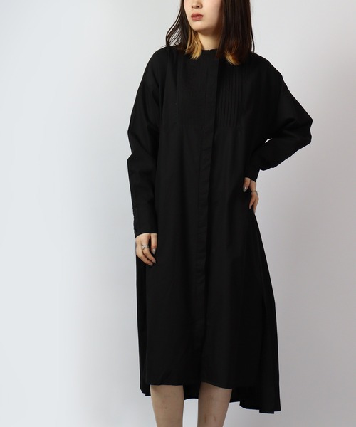 spiritoso(スピリトーゾ)の「spiritoso キャンブリックレースワンピース 長袖(シャツワンピース・レディース・ブラック/ホワイト/グレイッシュベージュ・M)」の1枚目の写真