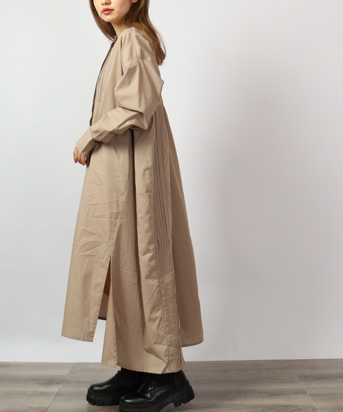 spiritoso(スピリトーゾ)の「spiritoso キャンブリックレースワンピース 長袖(シャツワンピース・レディース・ブラック/ホワイト/グレイッシュベージュ・M)」の4枚目の写真