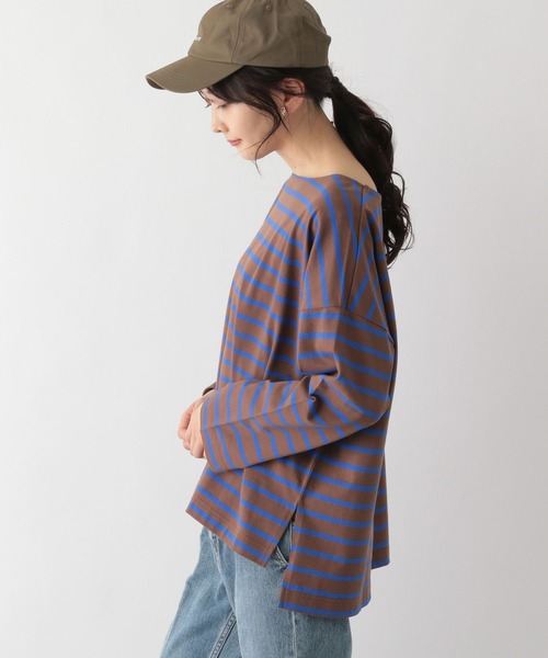GLOBAL WORK(グローバルワーク)の「ボートネックボーダーT/176630(Tシャツ/カットソー・レディース・ホワイト×ブラック/ブラウン系その他/ベージュ系その他・MEDIUM/LARGE)」の22枚目の写真