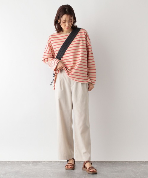 GLOBAL WORK(グローバルワーク)の「ボートネックボーダーT/176630(Tシャツ/カットソー・レディース・ホワイト×ブラック/ブラウン系その他/ベージュ系その他・MEDIUM/LARGE)」の10枚目の写真