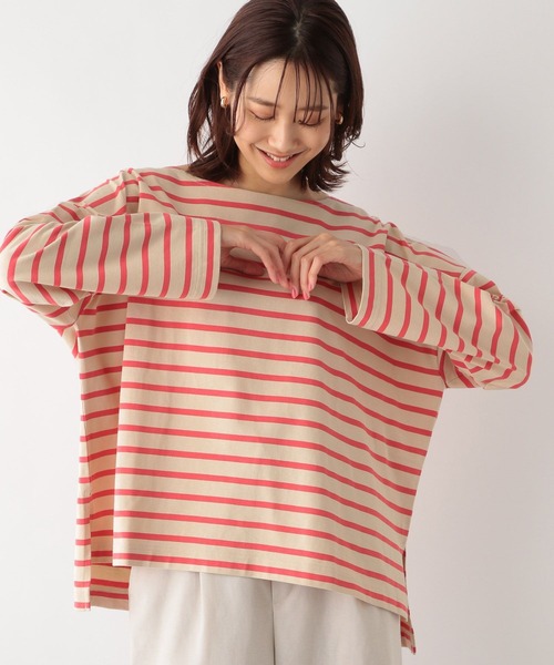 GLOBAL WORK(グローバルワーク)の「ボートネックボーダーT/176630(Tシャツ/カットソー・レディース・ホワイト×ブラック/ブラウン系その他/ベージュ系その他・MEDIUM/LARGE)」の14枚目の写真