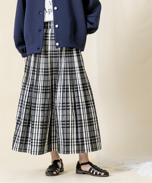 gready brilliant ダグ付き　ロングプリーツスカート Gready Brilliant スカート DOTシフォンプリーツスカート
