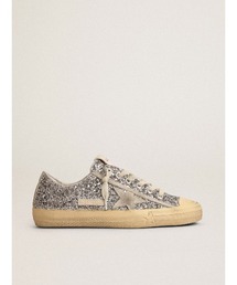 GOLDEN GOOSE | GOLDEN GOOSE V-star2 silver glitter upper-grey suede star(スニーカー)