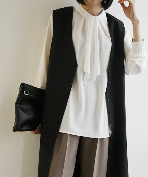 and it_（アンドイット）の「2wayボウタイブラウス（シャツ/ブラウス・レディース・ミント/オフホワイト/ブラック・LL/M/L）」の16枚目の写真