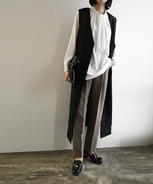 and it_（アンドイット）の「2wayボウタイブラウス（シャツ/ブラウス・レディース・ミント/オフホワイト/ブラック・LL/M/L）」の7枚目の写真