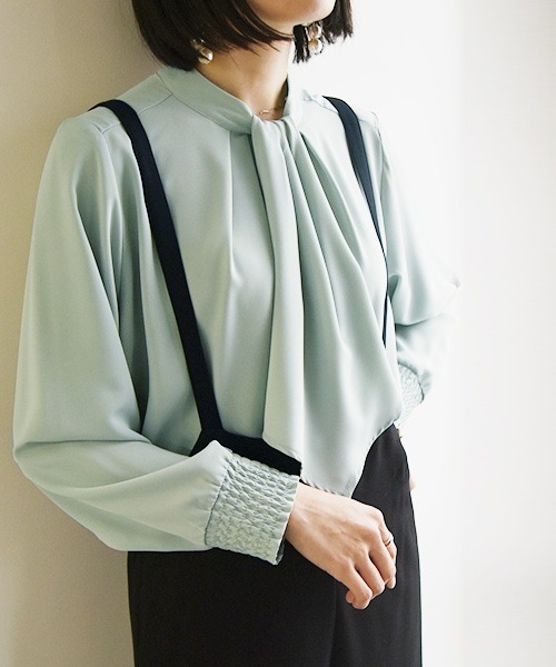 and it_（アンドイット）の「2wayボウタイブラウス（シャツ/ブラウス・レディース・ミント/オフホワイト/ブラック・LL/M/L）」の17枚目の写真